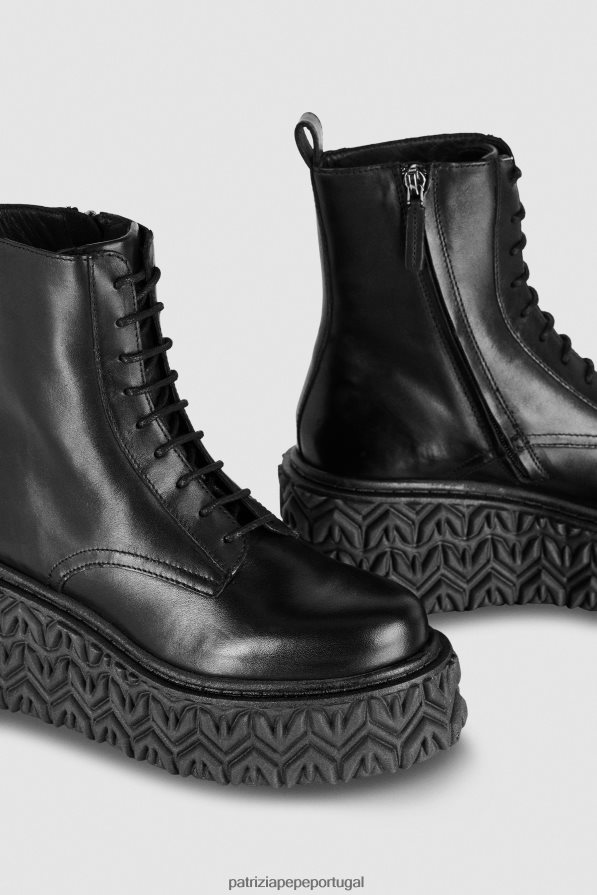 Patrizia Pepe mulheres botas de motociclista com zíper Nero calçados TX086V852