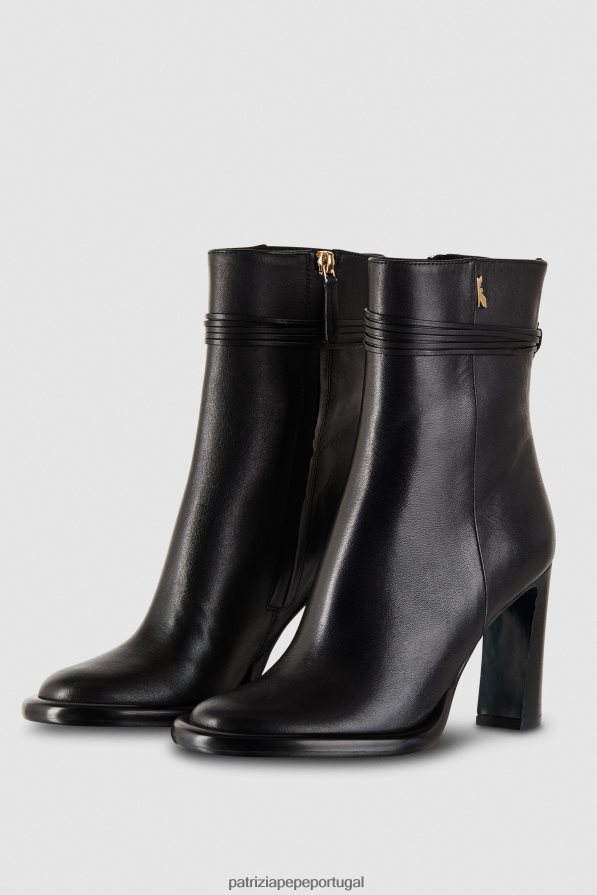 Patrizia Pepe mulheres botins de couro com zíper Nero calçados TX086V845