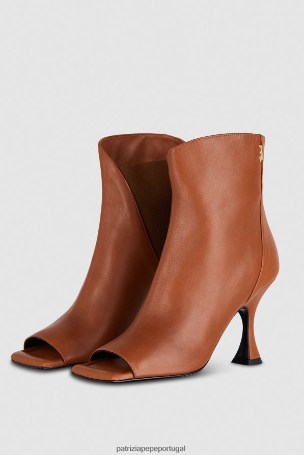 Patrizia Pepe mulheres botins quadrados de couro novo cuio calçados TX086V876