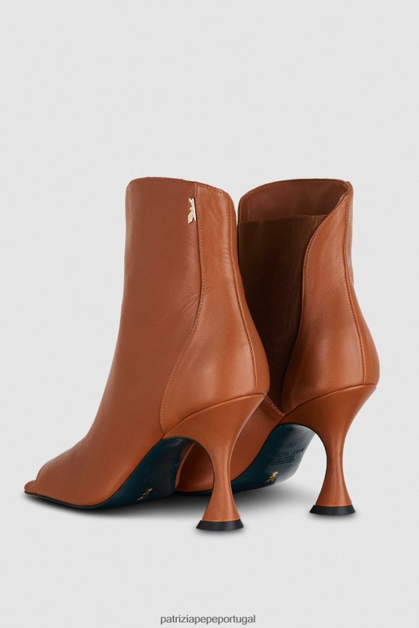 Patrizia Pepe mulheres botins quadrados de couro novo cuio calçados TX086V876