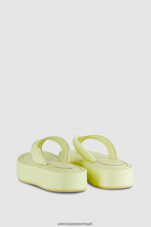 Patrizia Pepe mulheres sandálias de chinelos de mosca limão claro e ensolarado calçados TX086V861