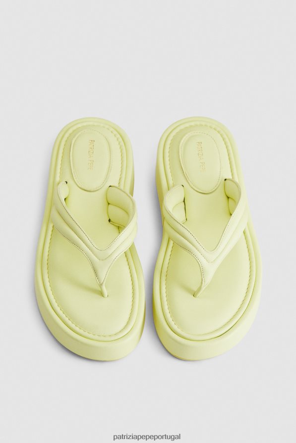 Patrizia Pepe mulheres sandálias de chinelos de mosca limão claro e ensolarado calçados TX086V861