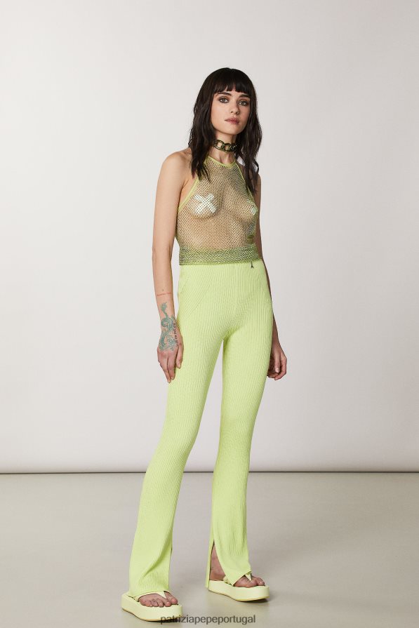 Patrizia Pepe mulheres sandálias de chinelos de mosca limão claro e ensolarado calçados TX086V861