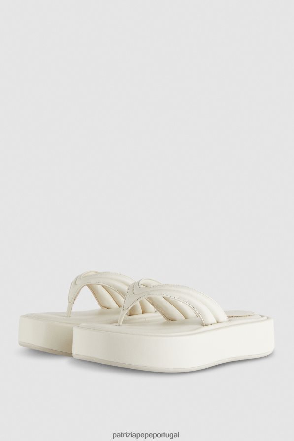 Patrizia Pepe mulheres sandálias de chinelos de mosca off white calçados TX086V859