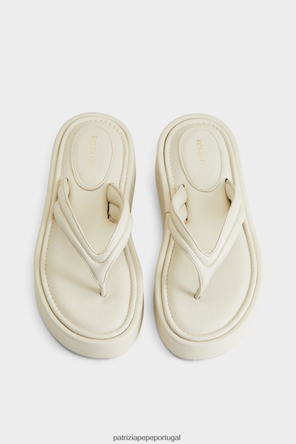 Patrizia Pepe mulheres sandálias de chinelos de mosca off white calçados TX086V859