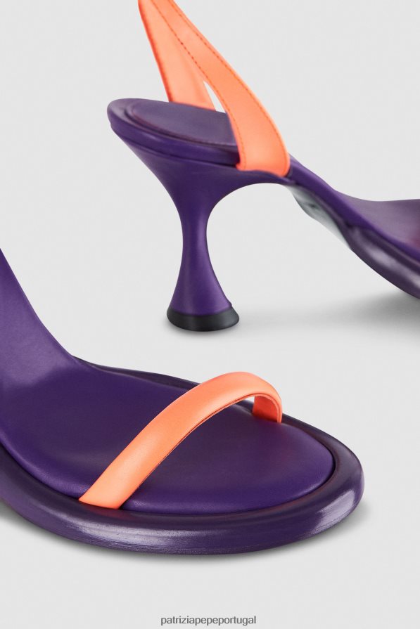 Patrizia Pepe mulheres sandálias de plataforma violeta e coral fluo calçados TX086V867