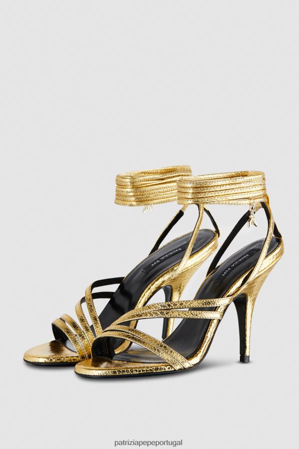 Patrizia Pepe mulheres sandálias de salto alto estrela de Ouro calçados TX086V881