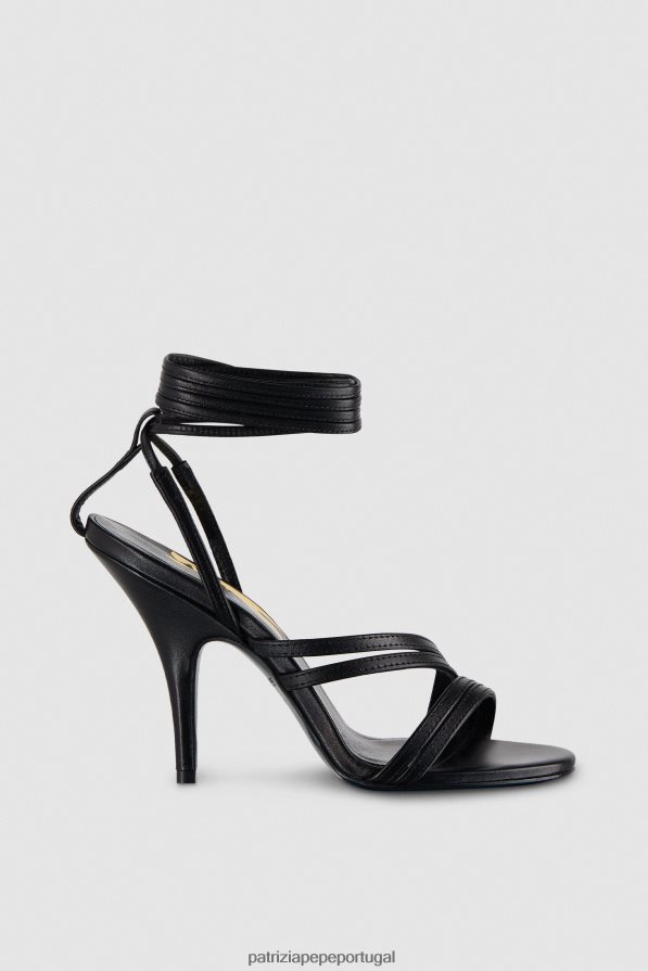 Patrizia Pepe mulheres sandálias de salto elegantes Nero calçados TX086V832