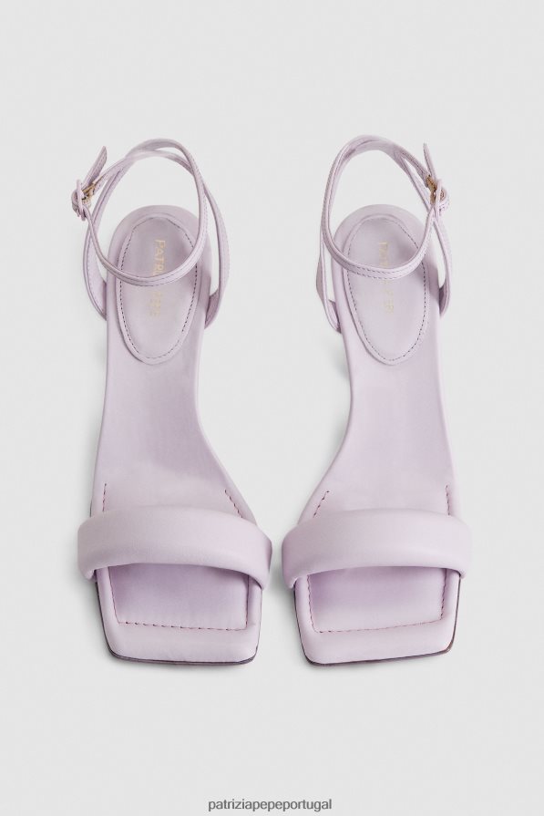 Patrizia Pepe mulheres sandálias quadradas monocromáticas lilás fresco calçados TX086V870