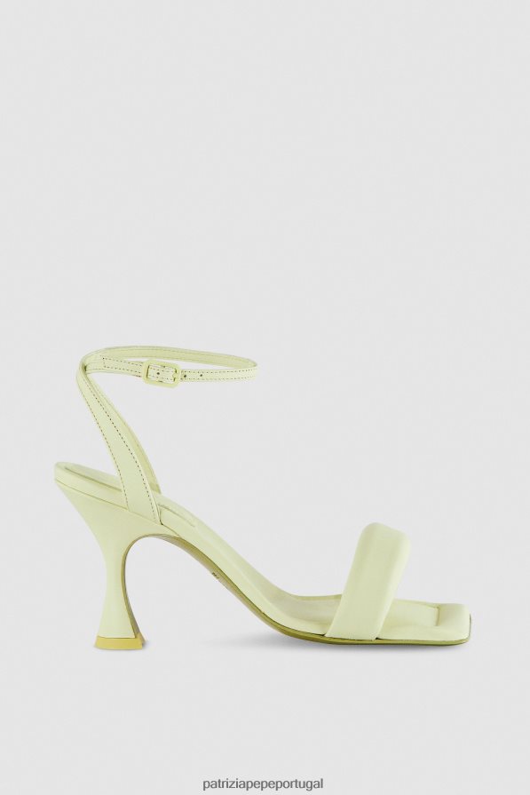 Patrizia Pepe mulheres sandálias quadradas monocromáticas limão claro e ensolarado calçados TX086V869