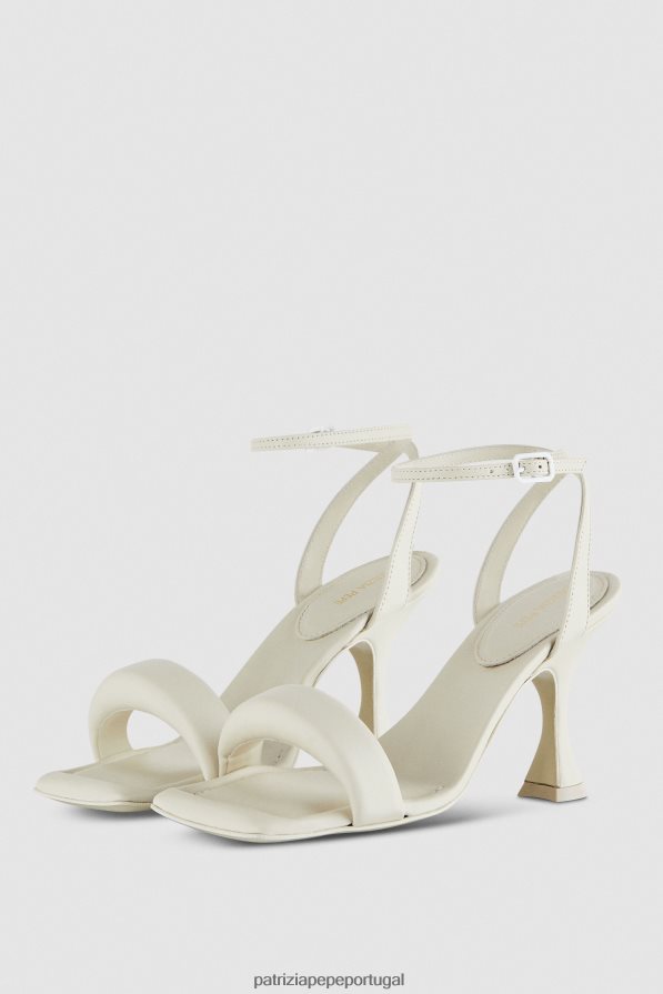 Patrizia Pepe mulheres sandálias quadradas monocromáticas off white calçados TX086V868