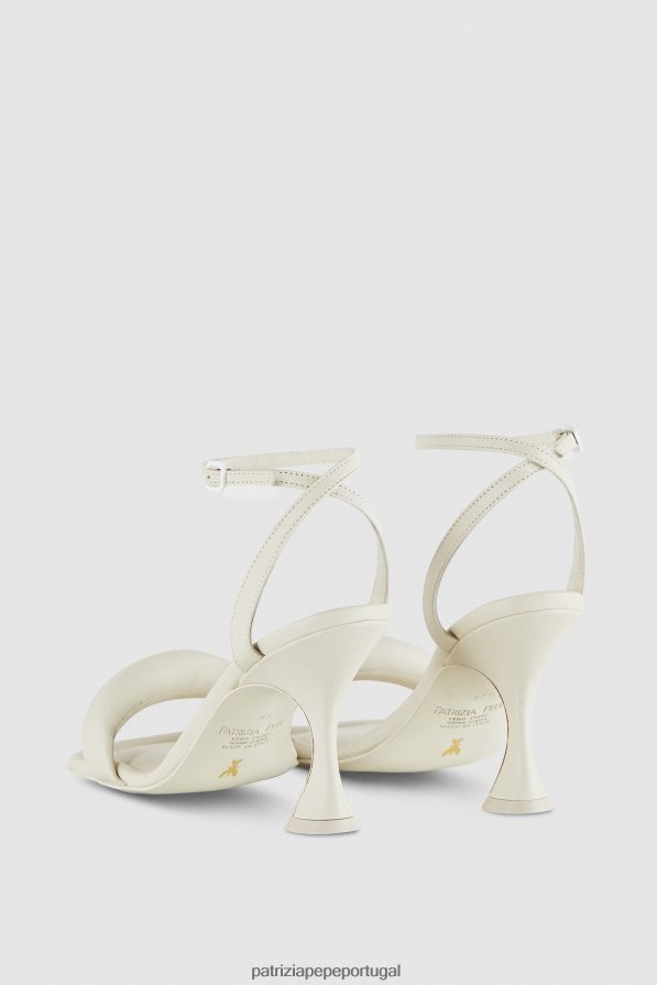 Patrizia Pepe mulheres sandálias quadradas monocromáticas off white calçados TX086V868