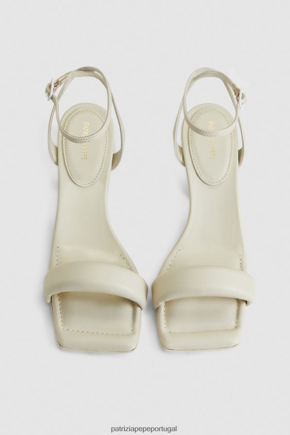 Patrizia Pepe mulheres sandálias quadradas monocromáticas off white calçados TX086V868