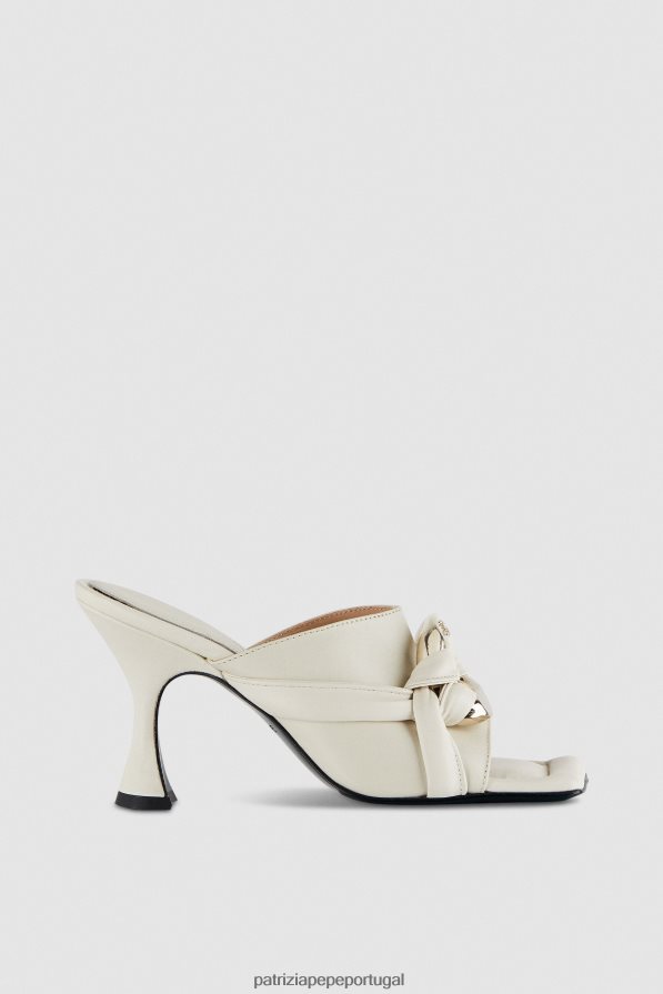 Patrizia Pepe mulheres sandalias quadradas sabot off white calçados TX086V873