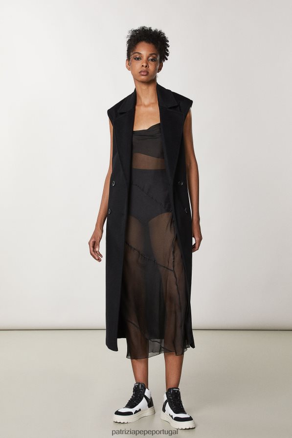 Patrizia Pepe mulheres tênis cano alto em couro Preto branco calçados TX086V843