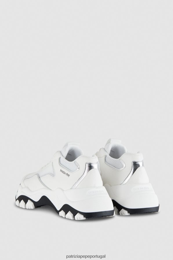 Patrizia Pepe mulheres tênis pepe em tecido prata branca calçados TX086V883