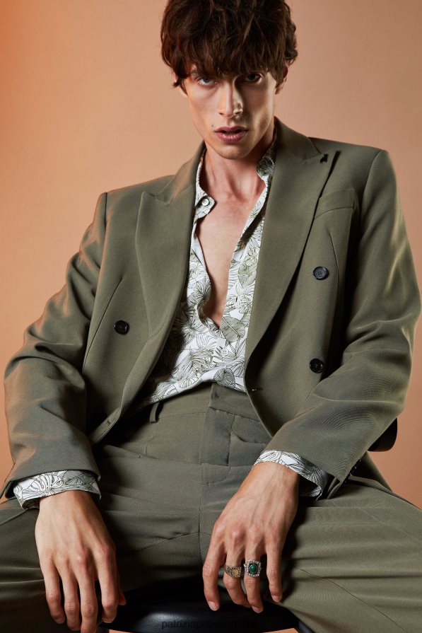 Patrizia Pepe homens blazer de sarja trespassado azeitona capuleto vestuário TX086V1004