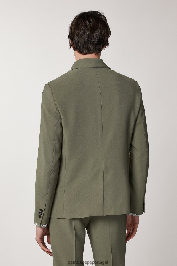 Patrizia Pepe homens blazer de sarja trespassado azeitona capuleto vestuário TX086V1004