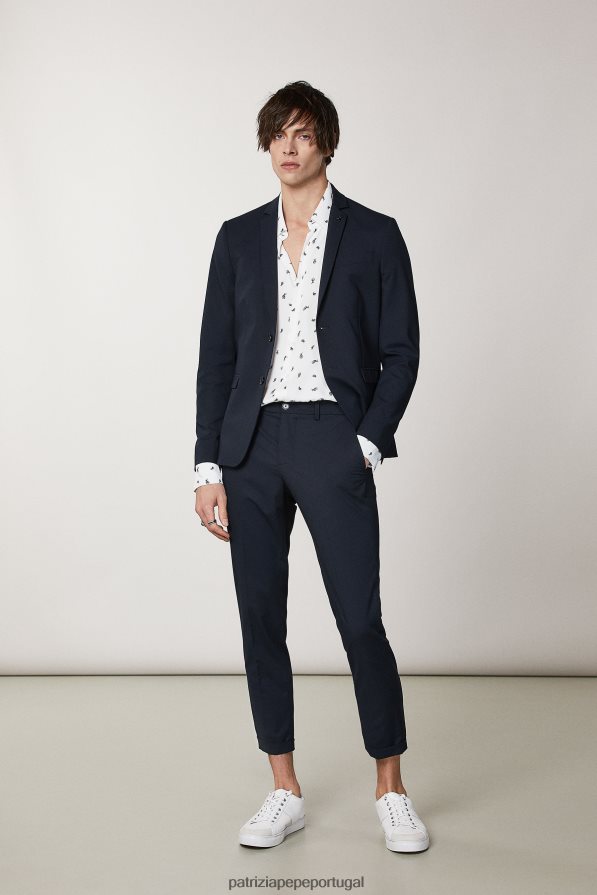 Patrizia Pepe homens blazer forrado em poliviscose marinha real vestuário TX086V1025