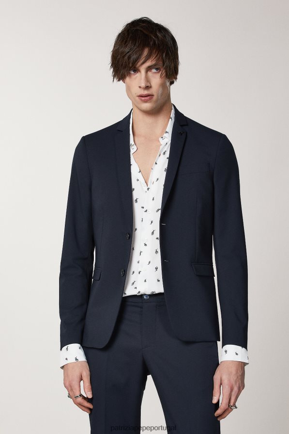 Patrizia Pepe homens blazer forrado em poliviscose marinha real vestuário TX086V1025
