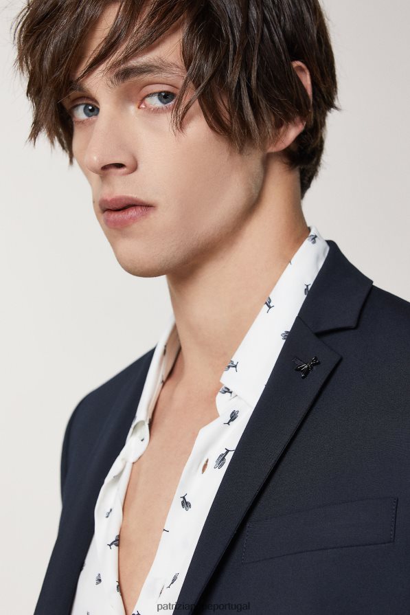 Patrizia Pepe homens blazer forrado em poliviscose marinha real vestuário TX086V1025