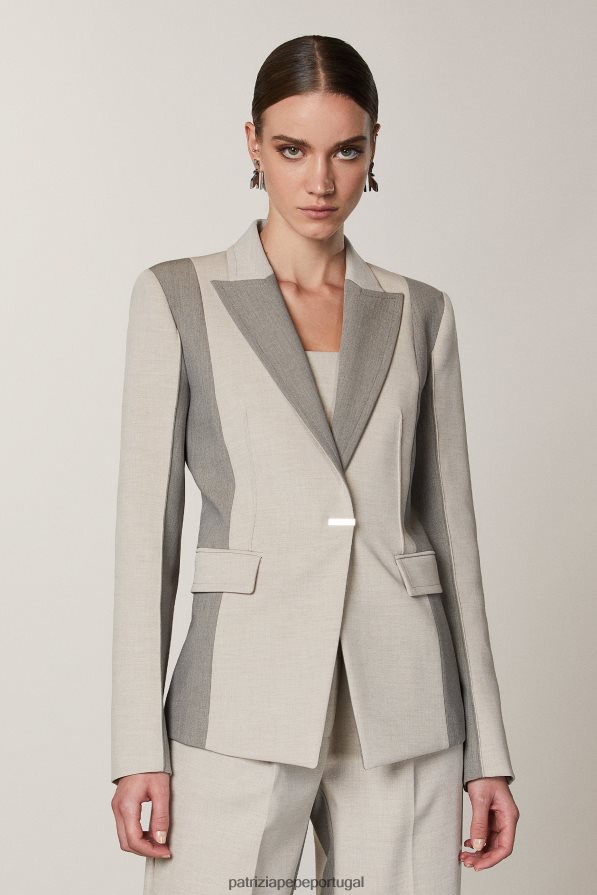 Patrizia Pepe mulheres Casaco feminino com 1 botão mistura natural vestuário TX086V425