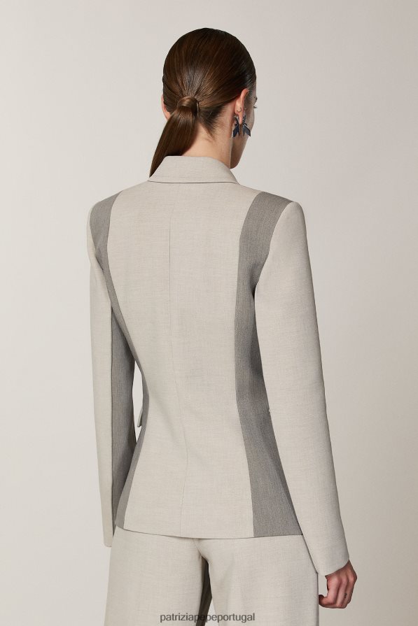 Patrizia Pepe mulheres Casaco feminino com 1 botão mistura natural vestuário TX086V425