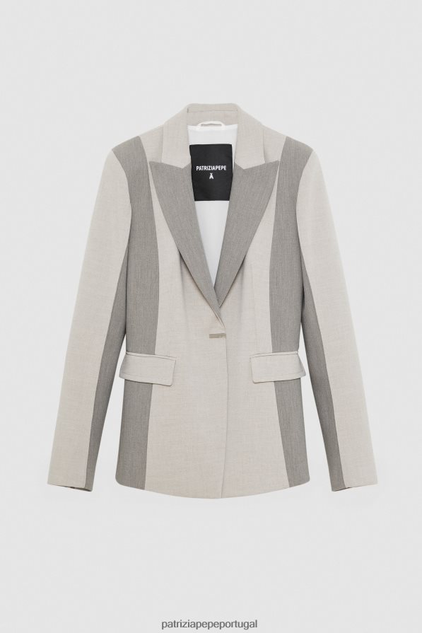 Patrizia Pepe mulheres Casaco feminino com 1 botão mistura natural vestuário TX086V425