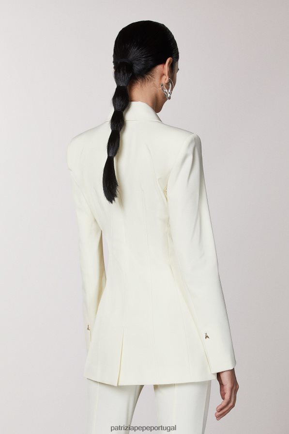 Patrizia Pepe mulheres Casaco fino com 1 botão coco branco vestuário TX086V284