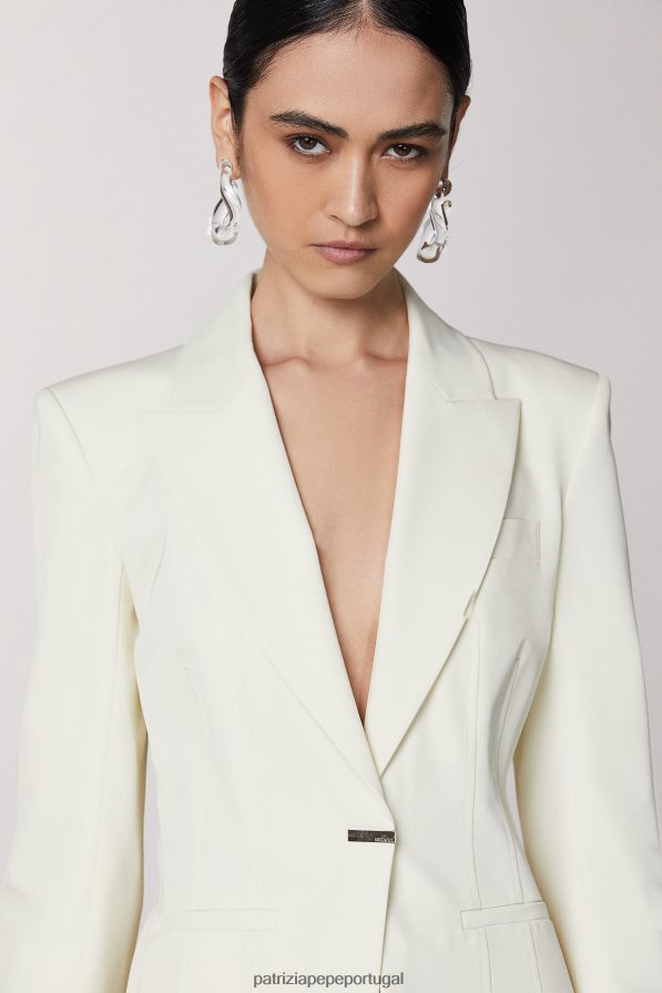 Patrizia Pepe mulheres Casaco fino com 1 botão coco branco vestuário TX086V284
