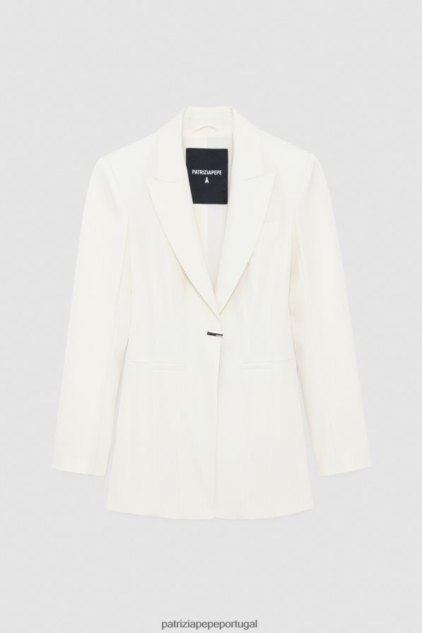 Patrizia Pepe mulheres Casaco fino com 1 botão coco branco vestuário TX086V284