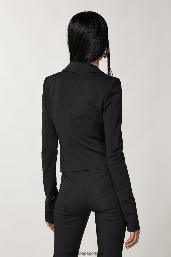 Patrizia Pepe mulheres Jaqueta com 1 botão Nero vestuário TX086V358