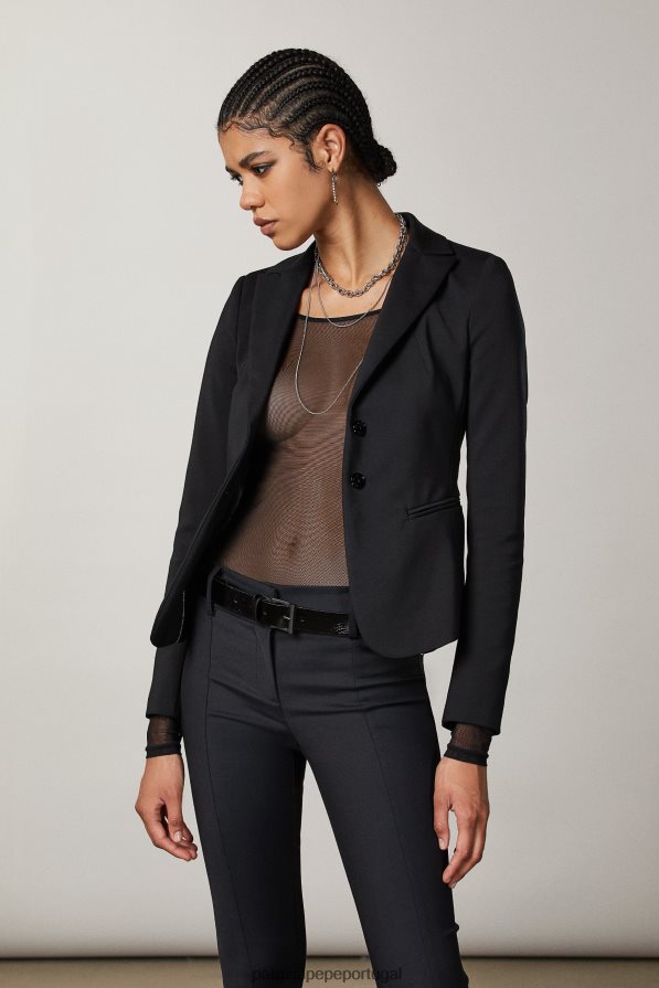 Patrizia Pepe mulheres Jaqueta slim de 2 botões Nero vestuário TX086V572
