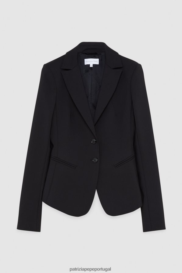 Patrizia Pepe mulheres Jaqueta slim de 2 botões Nero vestuário TX086V572