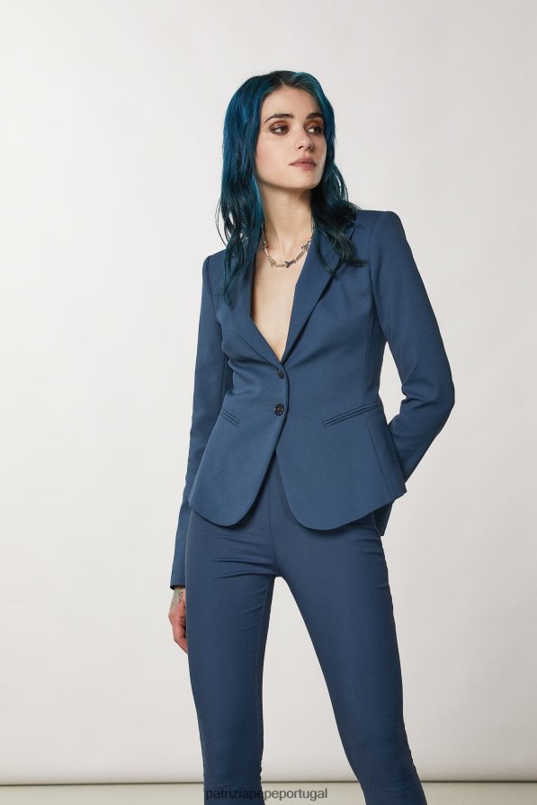 Patrizia Pepe mulheres Jaqueta slim de 2 botões azul gasolina vestuário TX086V139