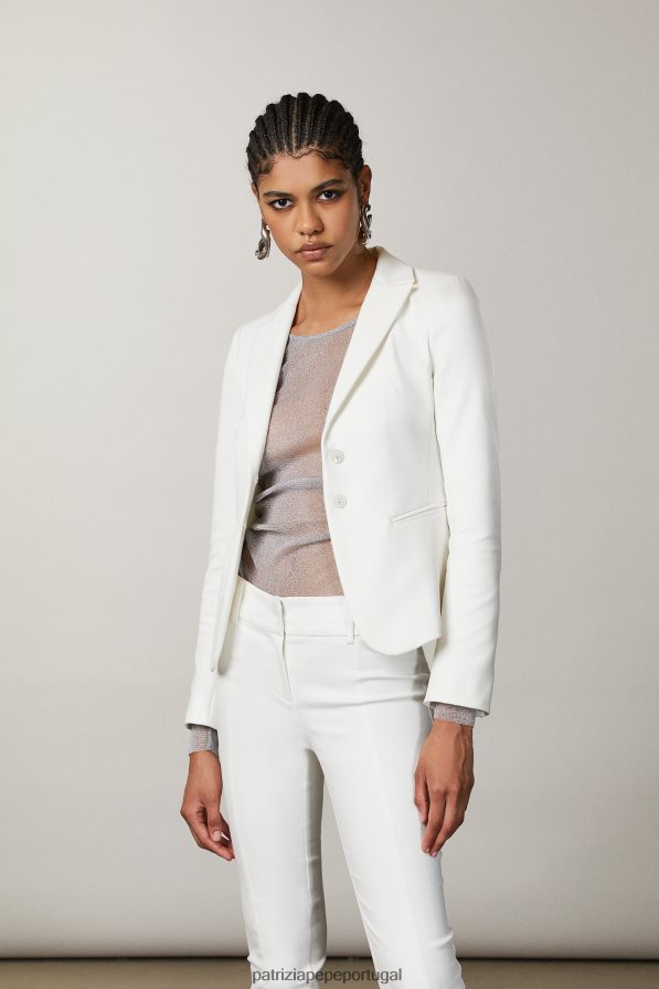 Patrizia Pepe mulheres Jaqueta slim de 2 botões branco vestuário TX086V587