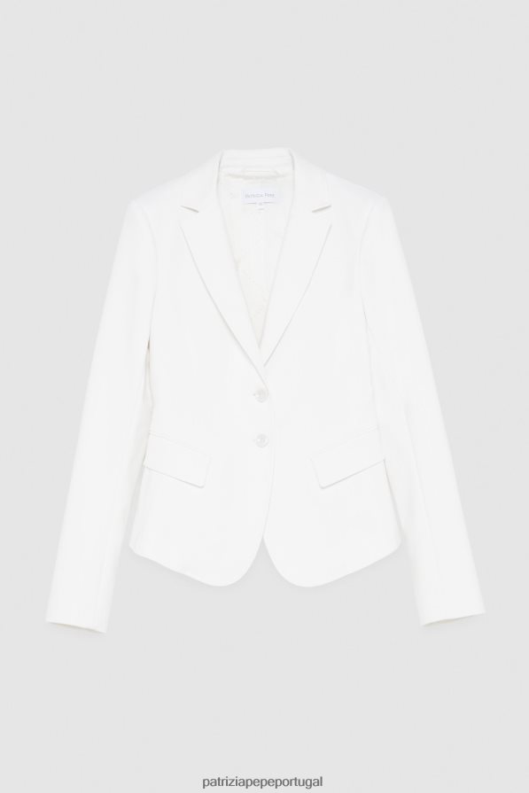 Patrizia Pepe mulheres Jaqueta slim de 2 botões branco vestuário TX086V587