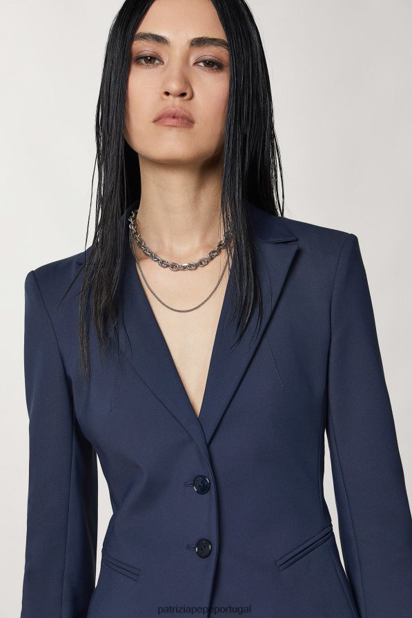 Patrizia Pepe mulheres Jaqueta slim de 2 botões marinha vestuário TX086V550