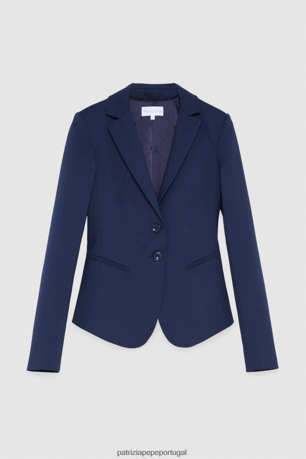 Patrizia Pepe mulheres Jaqueta slim de 2 botões marinha vestuário TX086V550