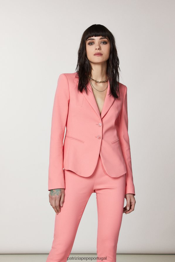 Patrizia Pepe mulheres Jaqueta slim de 2 botões pêssego suculento vestuário TX086V506