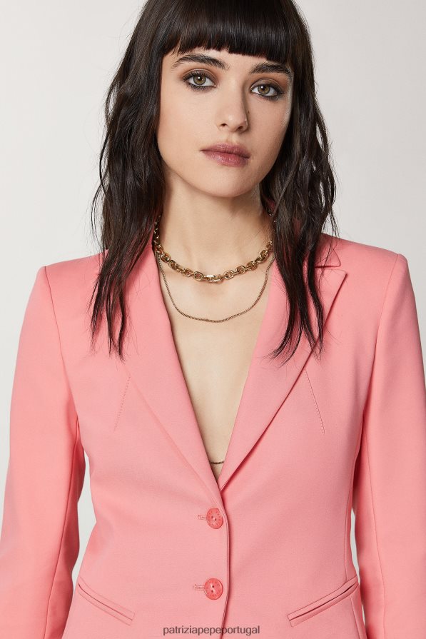 Patrizia Pepe mulheres Jaqueta slim de 2 botões pêssego suculento vestuário TX086V506