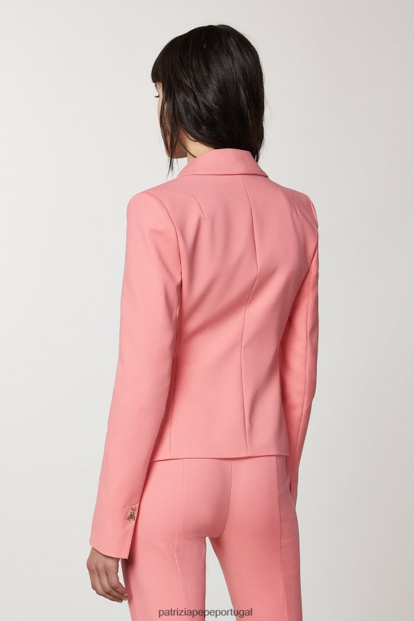 Patrizia Pepe mulheres Jaqueta slim de 2 botões pêssego suculento vestuário TX086V506