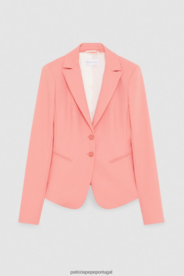 Patrizia Pepe mulheres Jaqueta slim de 2 botões pêssego suculento vestuário TX086V506
