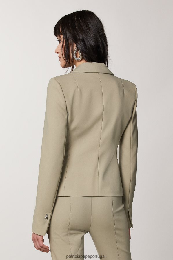 Patrizia Pepe mulheres Jaqueta slim de 2 botões verde sálvia vestuário TX086V461