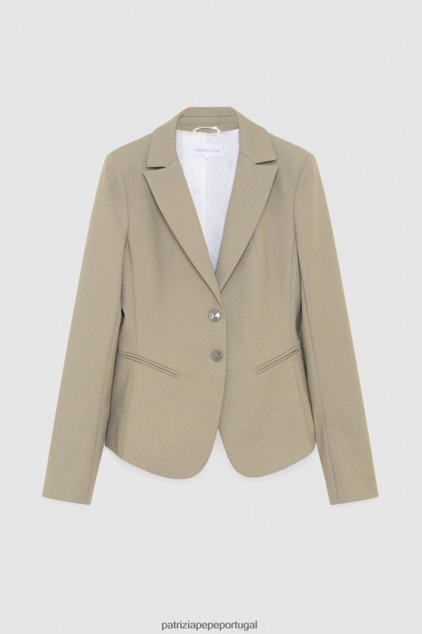 Patrizia Pepe mulheres Jaqueta slim de 2 botões verde sálvia vestuário TX086V461