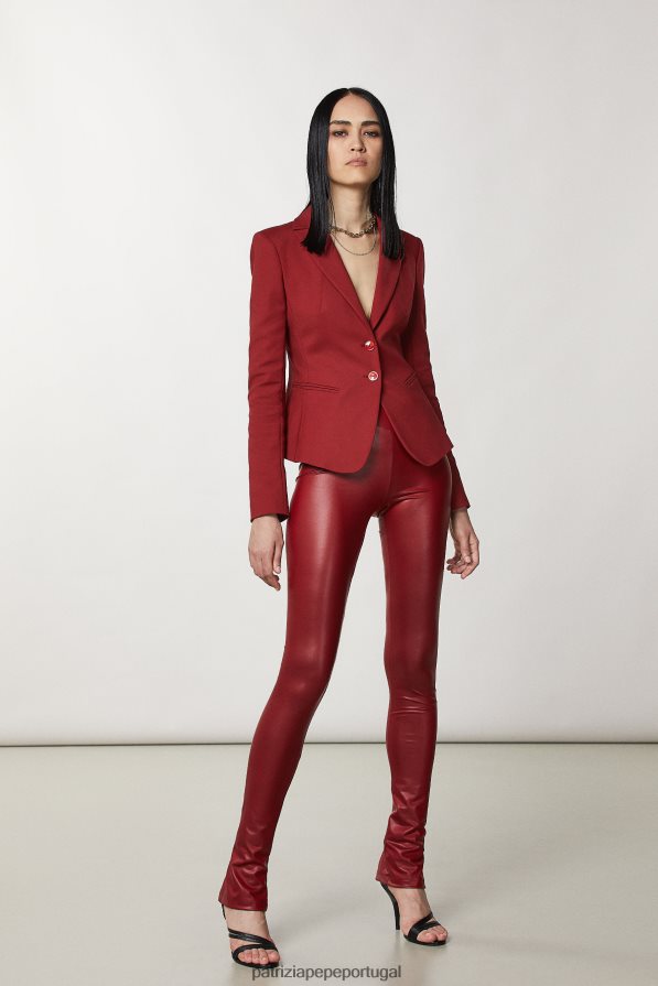 Patrizia Pepe mulheres Jaqueta slim de 2 botões vermelho marciano vestuário TX086V100