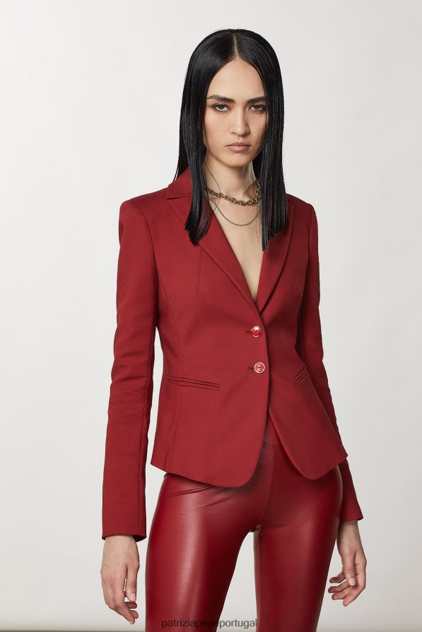 Patrizia Pepe mulheres Jaqueta slim de 2 botões vermelho marciano vestuário TX086V100