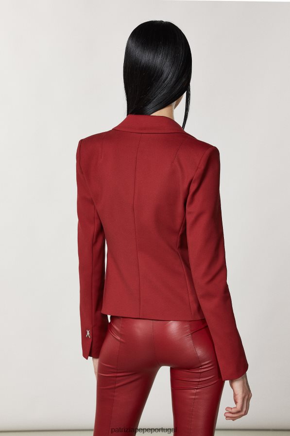 Patrizia Pepe mulheres Jaqueta slim de 2 botões vermelho marciano vestuário TX086V100