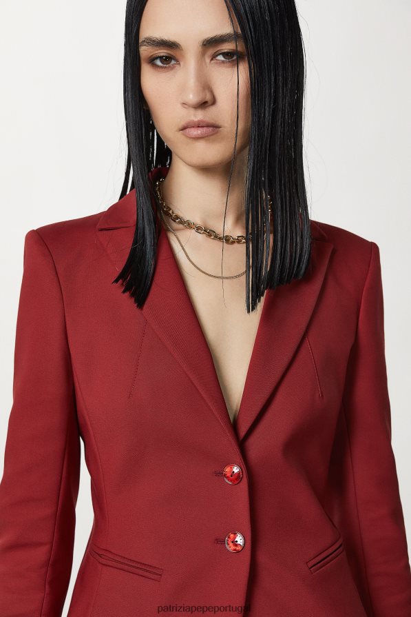 Patrizia Pepe mulheres Jaqueta slim de 2 botões vermelho marciano vestuário TX086V100