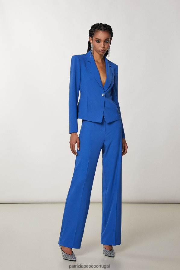 Patrizia Pepe mulheres blazer 1 botão azul glamouroso vestuário TX086V256